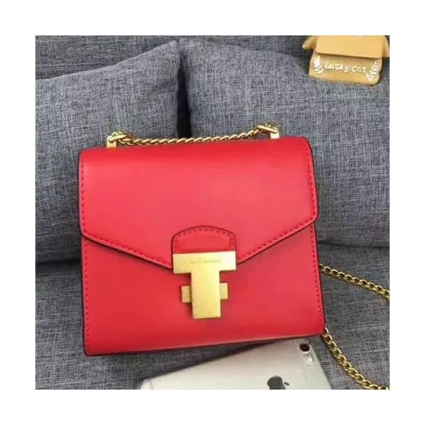 Tory Burch Leather Red Juliette Chain Mini Shoulde… - 1