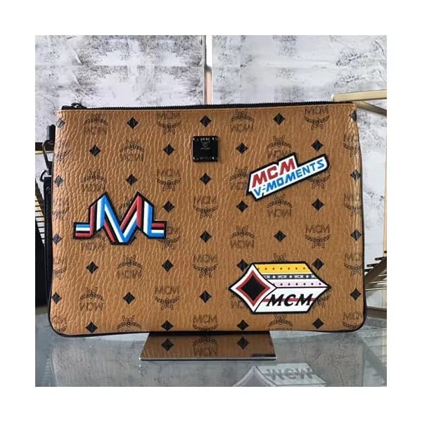 MCM Leather Clutch Bag,32cm - 엠씨엠 남여공용 레더 클러치백 MC… - 1