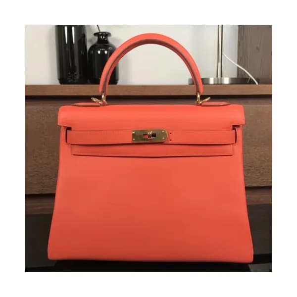 Hermes Kelly Swift Leather Tote Shoulder Bag ,28cm… - 1