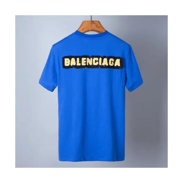 Balenciaga 2019 Mens Logo Patch Crew - neck Cotton… - 1