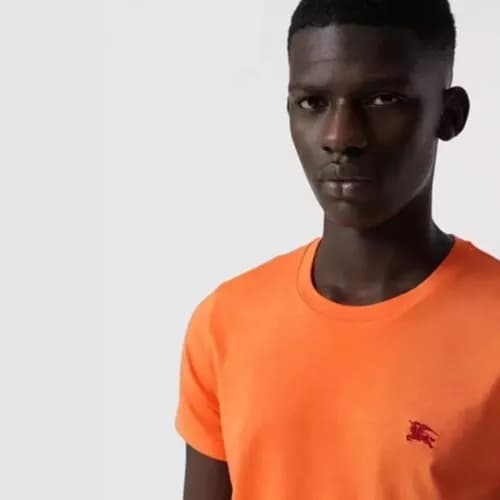 Burberry 2019 Mens Embroidery Logo Cotton Short Sl… - 1