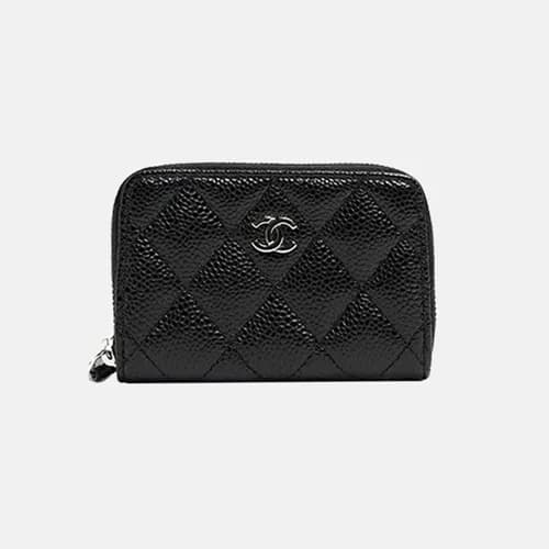 Chanel 2019 Womens CC Logo Cavier Zip Round Card H… - 1