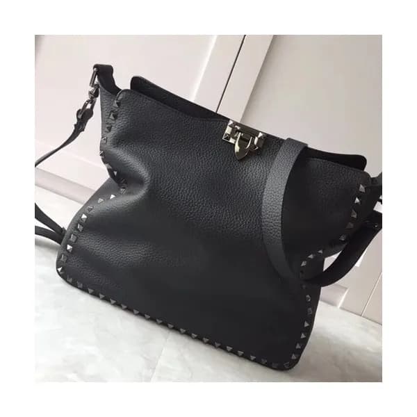 Valentino 2019 Leather Rockstud Shoudler Bag,31CM … - 1