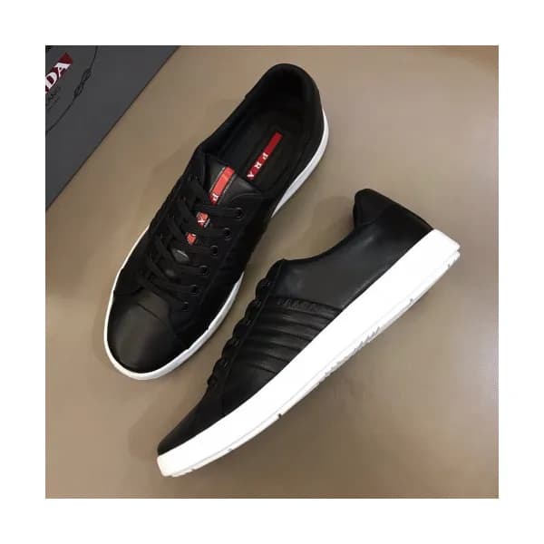 Prada 2019 Mens Business Logo Leather Sneakers - 프… - 1