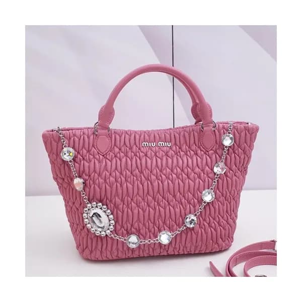 MiuMiu 2019 Matelasse Crystal Tote Shoulder Bag,28… - 1