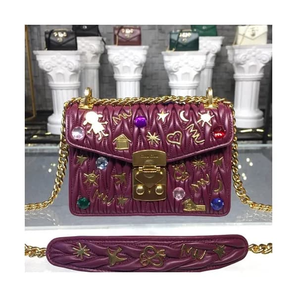 MiuMiu 2019 Matelasse Doodle Chain Shoulder Cross… - 1