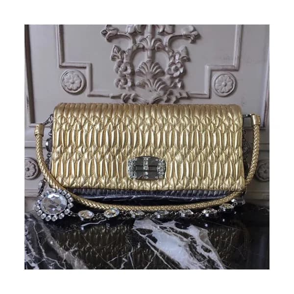 MiuMiu 2019 Matelasse Crystal Tote Shoulder Cross … - 1