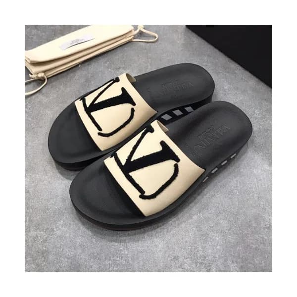Valentino 2019 Mens Logo Leather Slipper - 발렌티노 남성… - 1
