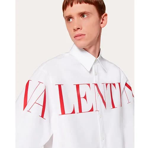 Valentino 2019 Mm/Wm Logo Slim Fit Cotton Short Sl… - 1