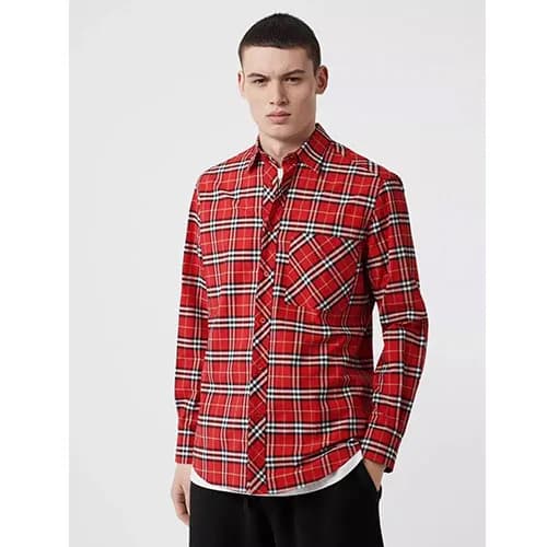 Burberry 2019 Mens Logo Slim Fit Cotton Tshirt - 버… - 1