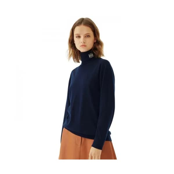 Loewe 2019 Womens Logo Turtle Neck Wool Sweater -… - 1
