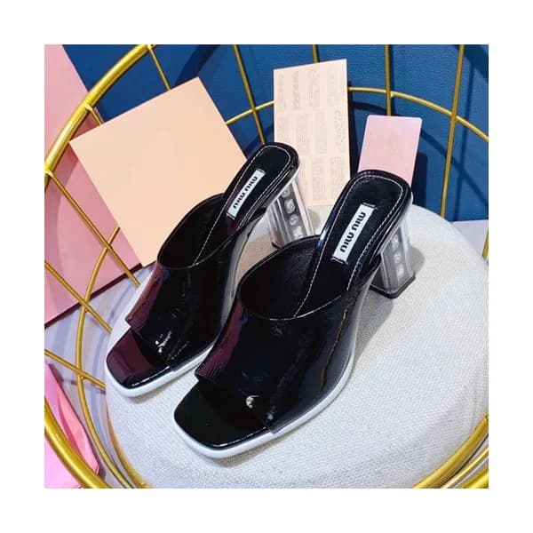 Miumiu 2019 Ladies Leather High Heel Slipper - 미우미… - 1