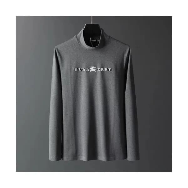Burberry 2019 Mens Logo Cotton Turtle-neck Tshirt … - 1