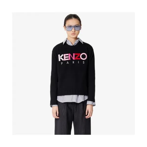 Kenzo Womens Black Sweater - 겐조 여성 울 스웨터 Ken47x - 1