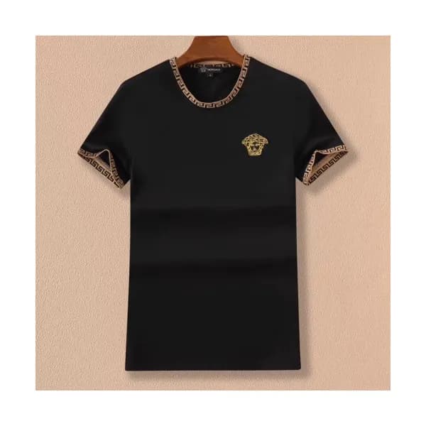 Versace 2019 Mens Logo Casual Cotton Short Sleeved… - 1
