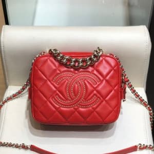 Chanel 2020 Leather Camera Chain Cross Bag,18CM - …