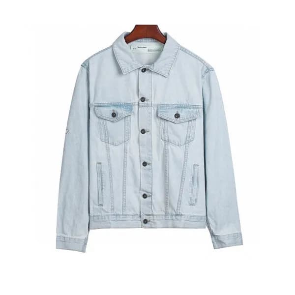 Off-white 2020 Mens Logo Casual Denim Jackets - 오프… - 1