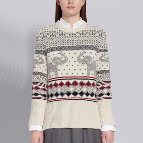 [톰브라운]Thom Browne 2020 Womens Strap Crew-neck Wool… - 1