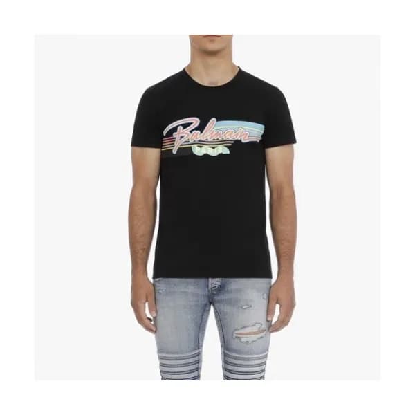 [발망]Balmain 2021 Mens Logo Cotton Short Sleeved Ts… - 1