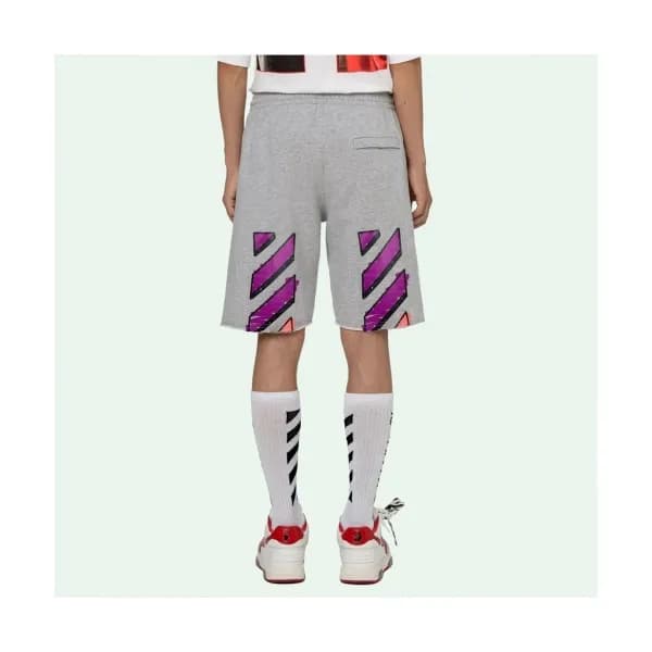 Off white Mens Logo Casual Training Half Pants Gr… - 1