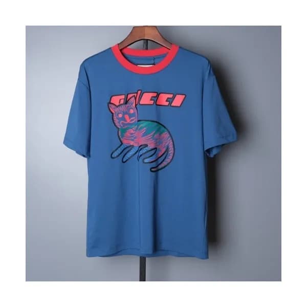 Gucci Mm/Wm Logo Short Sleeved Tshirts Blue - 구찌 … - 1