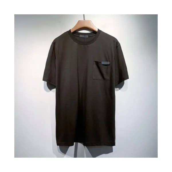 Prada Mens Basic Logo Short Sleeved Tshirts Black… - 1