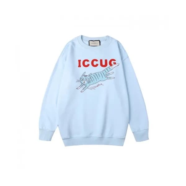Gucci Mm/Wm Logo Crew-neck Cotton Tshirts Blue - … - 1