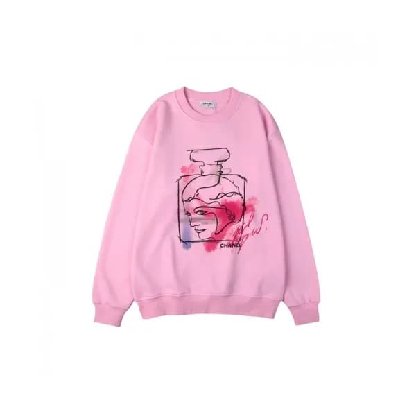 Chanel Womens Crew-neck Logo Cotton Tshirts Pink … - 1