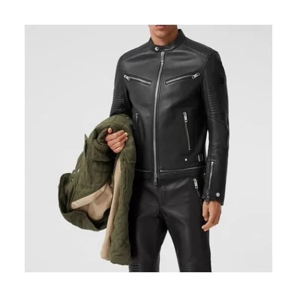Burberry Mens Casual Leather Jackets Black - 버버리 … - 1