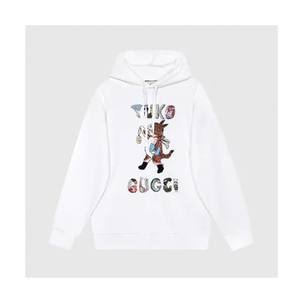 Gucci Mm/Wm Logo Casual Hoodie White - 구찌 2021 남/… - 1