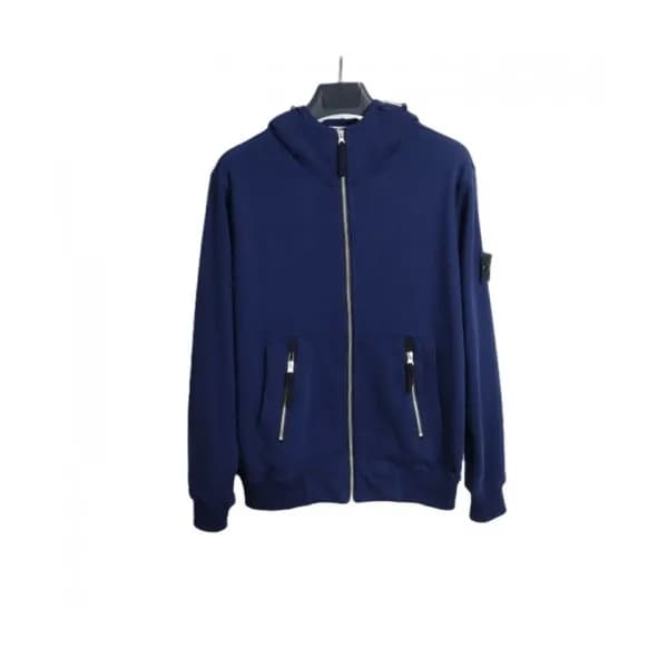 Stone Island Mens Logo Cotton Hoodie Navy - 스톤아일… - 1