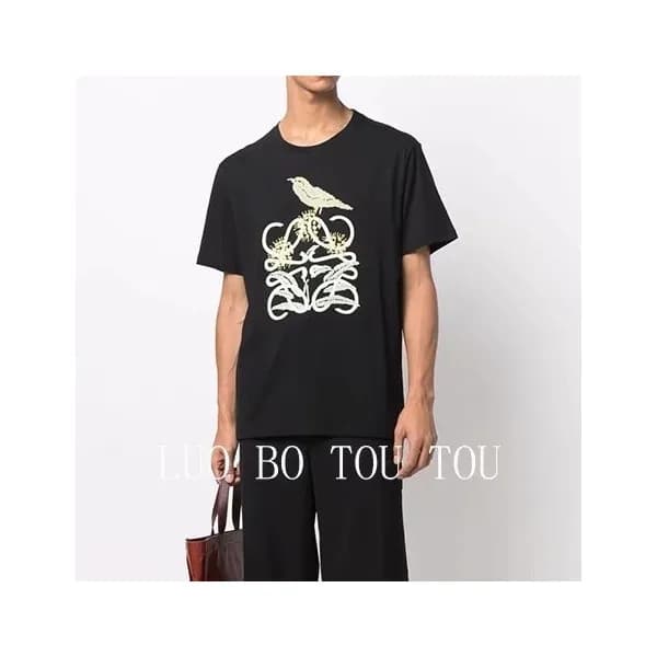 Loewe Unisex Smile Short Sleeved Tshirts Black - … - 1