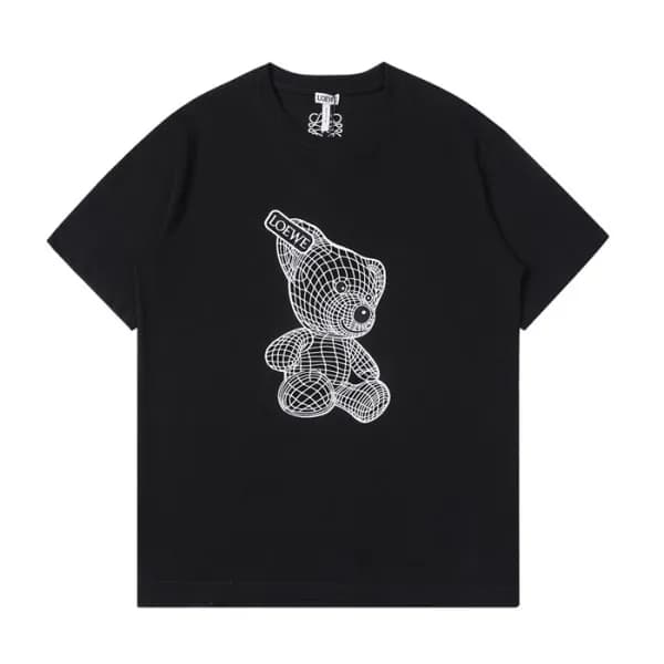 로에베 남/여 이니셜 블랙 반팔티 - Unisex Black Tshirts - loe056… - 1