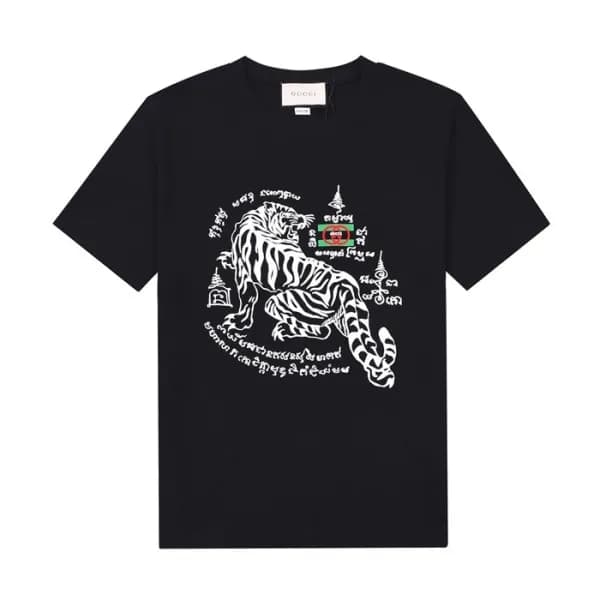 구찌 남성 블랙 크루넥 반팔티 - Mens Black Tshirts - guc04846x - 1