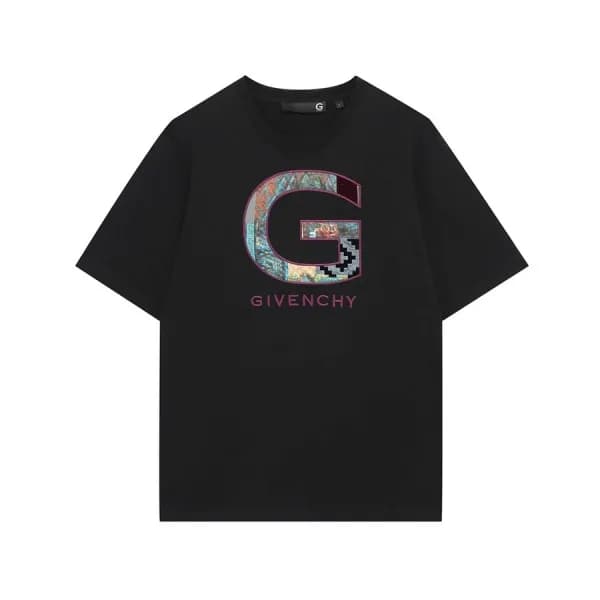 지방시 남성 크루넥 블랙 반팔티 - Mens Black Tshirts - giv0726x - 1