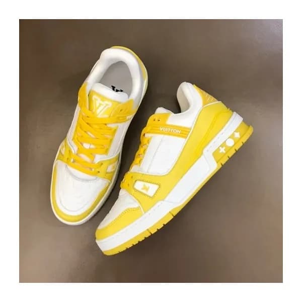 루이비통 남/녀 Trainer 옐로우 스니커즈 - Unisex Yellow Sneakers… - 1