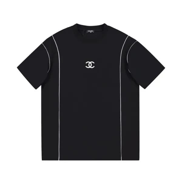 샤넬 남/녀 크루넥 블랙 반팔티 - Unisex Black Tshirts - chl0918… - 1