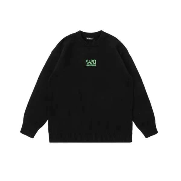 발렌시아가 남성 블랙 크루넥 니트 - Mens Black Knits - bal01682x - 1