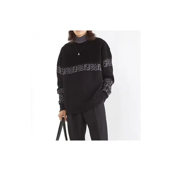 펜디 남성 트렌디 블랙 니트 - Mens Black Sweaters - fen01286x - 1