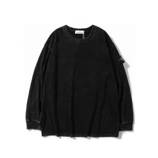 스톤아일랜드 남성 모던 블랙 맨투맨 - Stone Island Mens Black Tshi… - 1