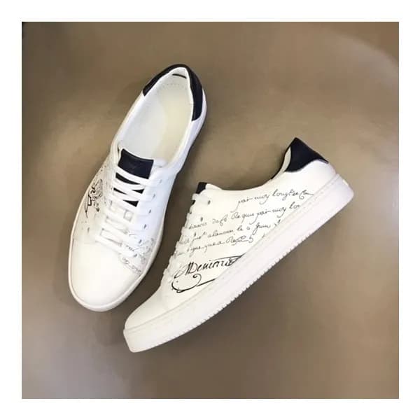 벨루티 남성 시그니처 화이트 스니커즈 - Berluti Mens White Sneakers… - 1