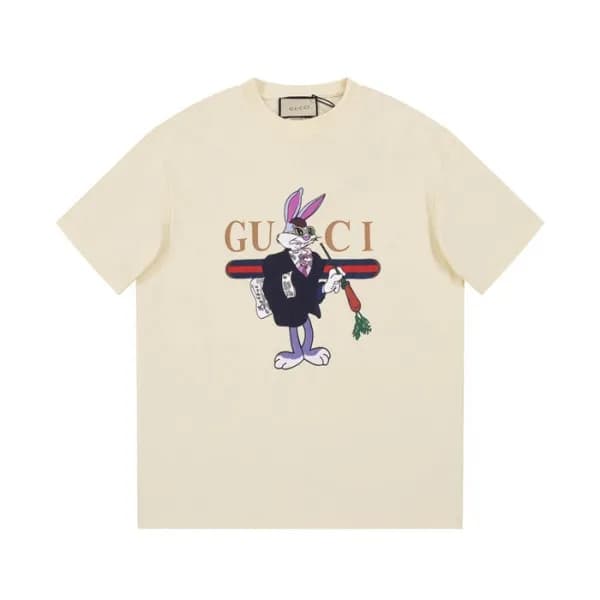 구찌 남/녀 아이보리 크루넥 반팔티 - Gucci Unisex Ivory Short sle… - 1