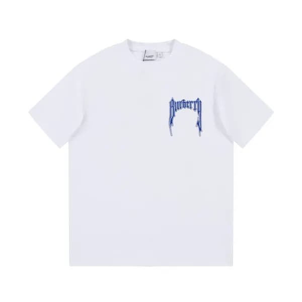 버버리 남성 화이트 크루넥 반팔티 - Burberry Mens White Tshirts -… - 1