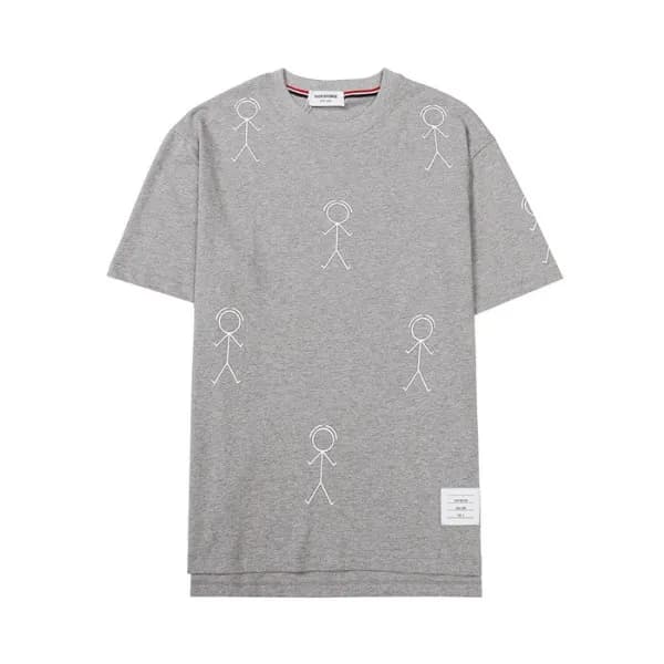 톰브라운 남성 크루넥 그레이 반팔티 - Thom Browne Mens Gray Tshirt… - 1