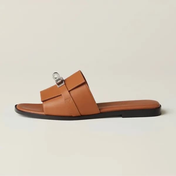 에르메스 여성 카멜 켈리 슬리퍼 - Hermes Womens Camel Slipper - … - 1