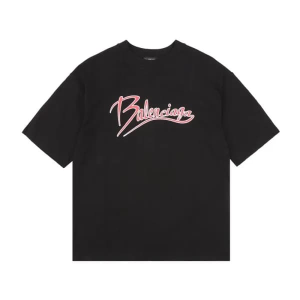 발렌시아가 남성 블랙 크루넥 반팔티 - Balenciaga Mens Black Short … - 1