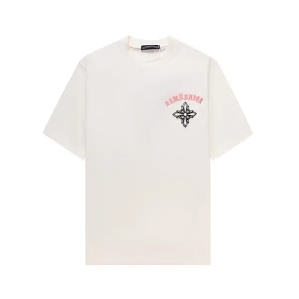 크롬하츠 남성 아이보리 크루넥 반팔티 - Chrom Hearts Mens Ivory Sho… - 1