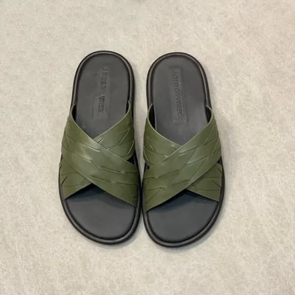 보테가베네타 남성 올리브 슬리퍼 - Bottega veneta Mens Olive Slip… - 1