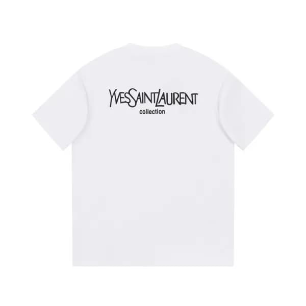 입생로랑 남성 화이트 크루넥 반팔티 - Saint laurent Mens White Sho… - 1