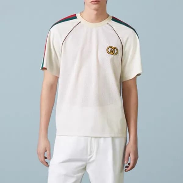 구찌 남/녀 아이보리 크루넥 반팔티 - Gucci Unisex Ivory Short sle… - 1